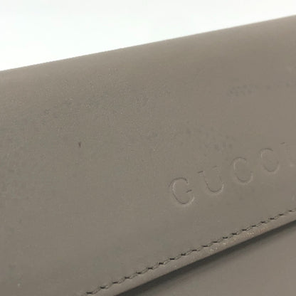 GUCCI Long Wallet Purse leather gray logo