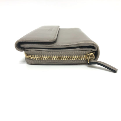 GUCCI Long Wallet Purse leather gray logo