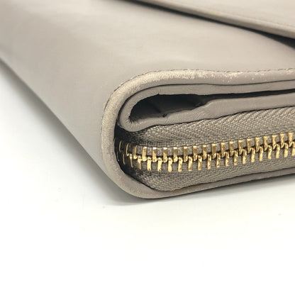 GUCCI Long Wallet Purse leather gray logo