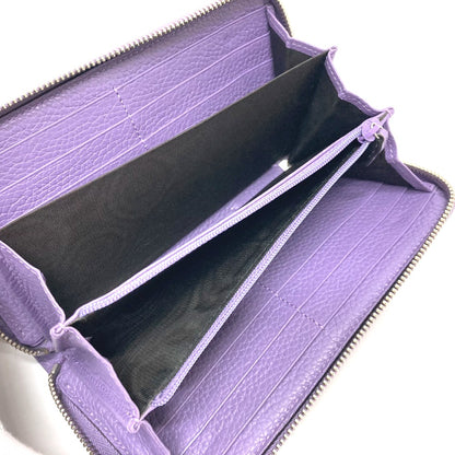 GUCCI Long Wallet Purse 307984 leather purple Bamboo tassel