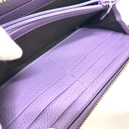 GUCCI Long Wallet Purse 307984 leather purple Bamboo tassel