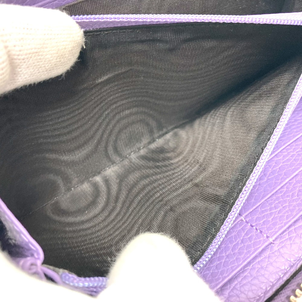 GUCCI Long Wallet Purse 307984 leather purple Bamboo tassel