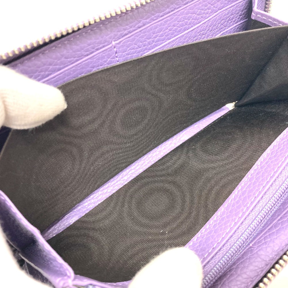 GUCCI Long Wallet Purse 307984 leather purple Bamboo tassel