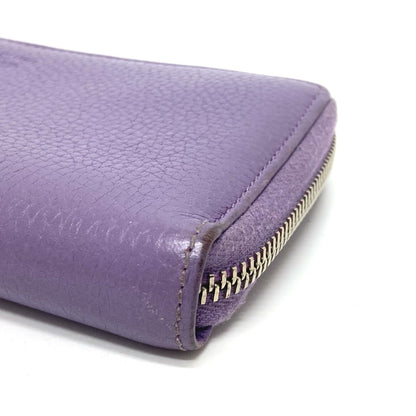 GUCCI Long Wallet Purse 307984 leather purple Bamboo tassel