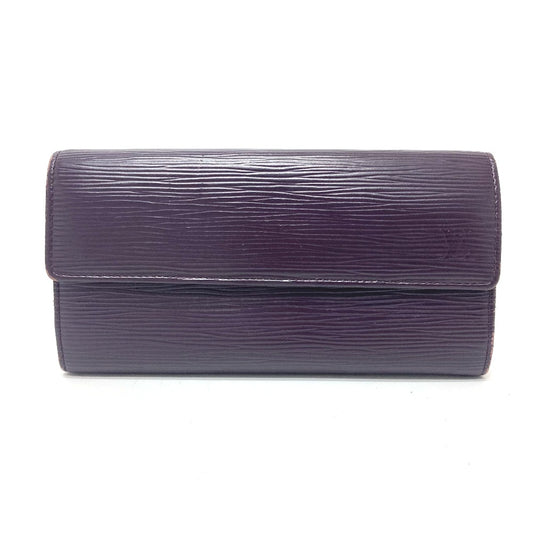LOUIS VUITTON Long Wallet Purse M6374K Epi Leather purple Portefeuille Sarah