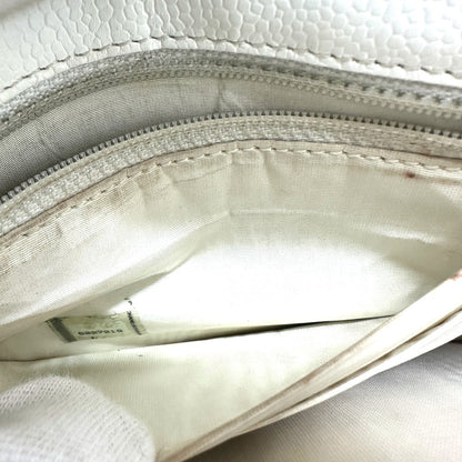 CHANEL Folded wallet Caviar skin white COCO Mark