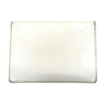 CHANEL Folded wallet Caviar skin white COCO Mark