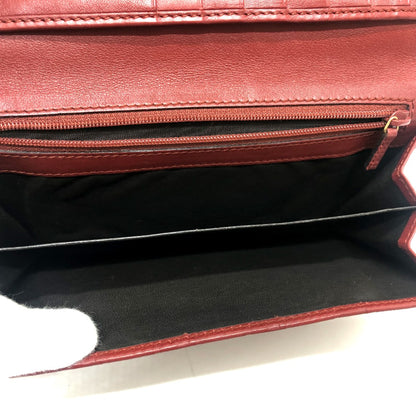 GUCCI Long Wallet Purse 212109 Sima leather Red GG Shima Line