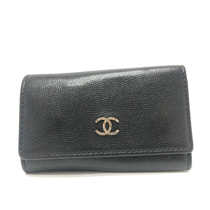 CHANEL Key case Key holder  Soft caviar skin black Brilliant COCO Mark