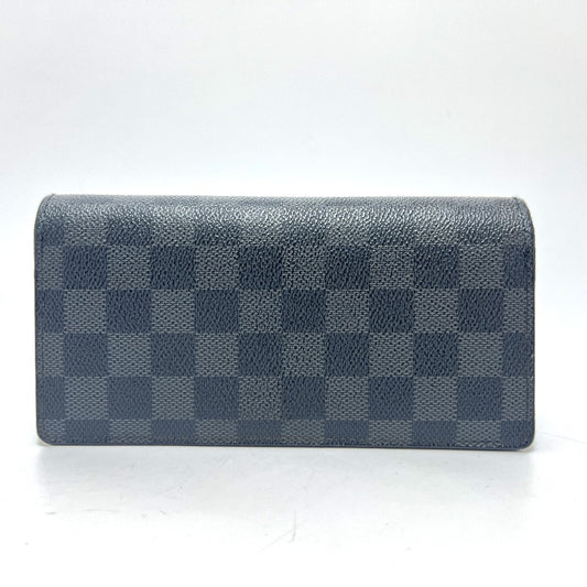 LOUIS VUITTON Long Wallet Purse N62655 Damier Grafitto Canvas black Portefeuille Brazza