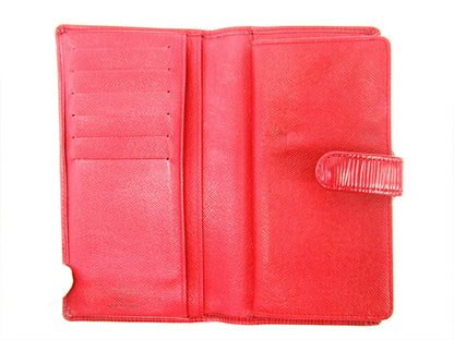 LOUIS VUITTON Bifold Wallet M63257 Red Continental Viennoiserie