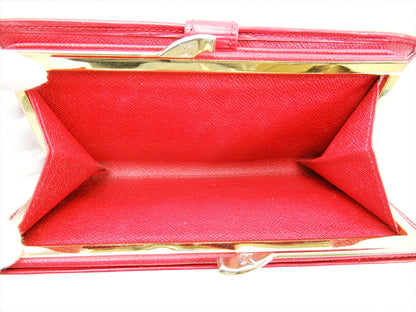 LOUIS VUITTON Bifold Wallet M63257 Red Continental Viennoiserie