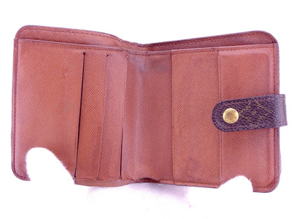 LOUIS VUITTON Bifold Wallet M61667 Brown beige gold Compact zip