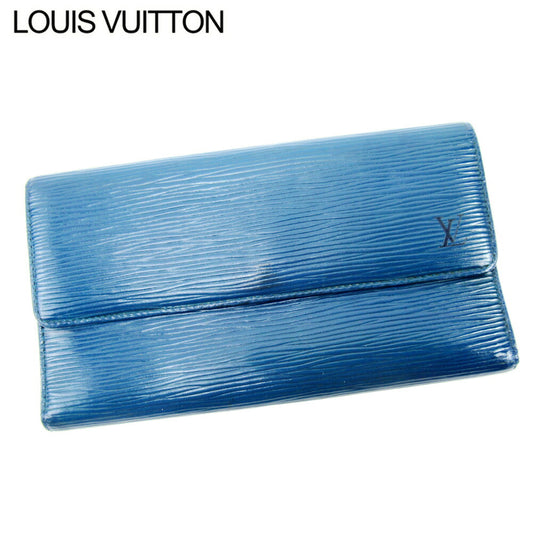 LOUIS VUITTON Long Wallet Purse M63385 blue Porte Tresor International