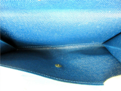 LOUIS VUITTON Long Wallet Purse M63385 blue Porte Tresor International