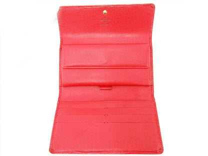 LOUIS VUITTON Long Wallet Purse M6338E Red Porte Tresor
