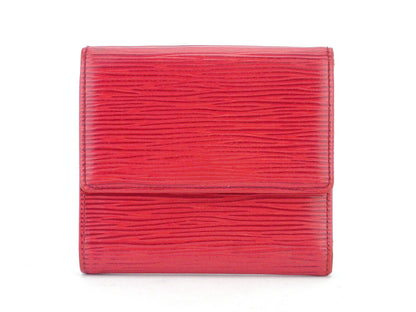 LOUIS VUITTON Bifold Wallet M63487 Red Porte Monnaie Billets Cartes Credit
