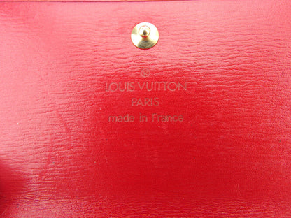 LOUIS VUITTON Bifold Wallet M63487 Red Porte Monnaie Billets Cartes Credit