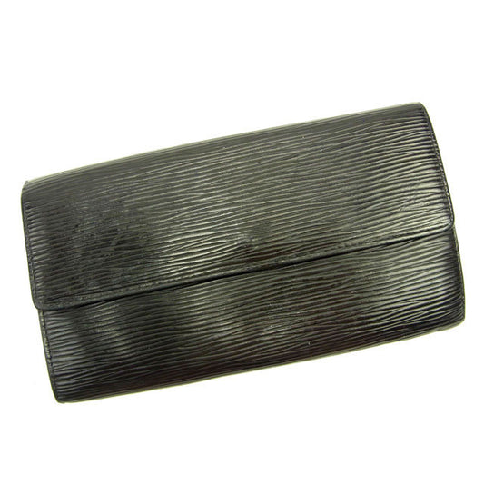 LOUIS VUITTON Long Wallet Purse M63592 black Pochette Porte Monnaie Credit Noir