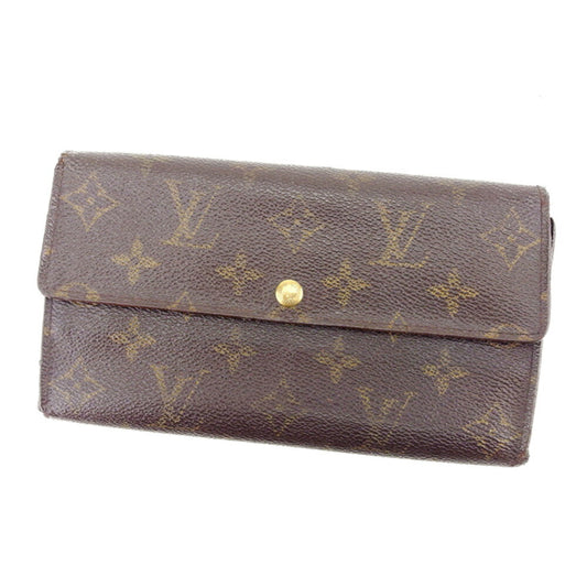 LOUIS VUITTON Long Wallet Purse M61725 Brown Pochette Porto MonÃ©credi