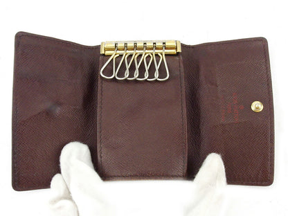 LOUIS VUITTON Key case Key holder N62630 Brown beige gold Multicles6