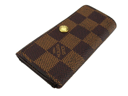 LOUIS VUITTON Key case Key holder N62631 Brown beige gold Multicles4