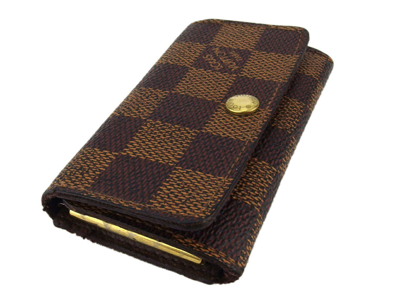 LOUIS VUITTON Key case Key holder N62631 Brown beige gold Multicles4
