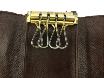 LOUIS VUITTON Key case Key holder N62631 Brown beige gold Multicles4