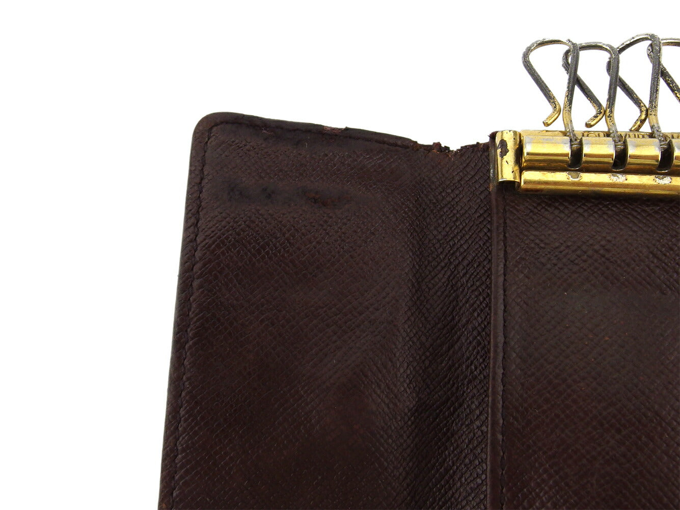 LOUIS VUITTON Key case Key holder N62631 Brown beige gold Multicles4