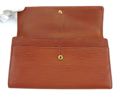 LOUIS VUITTON Long Wallet Purse M63573 Brown gold Pochette Porto MonÃ©credi