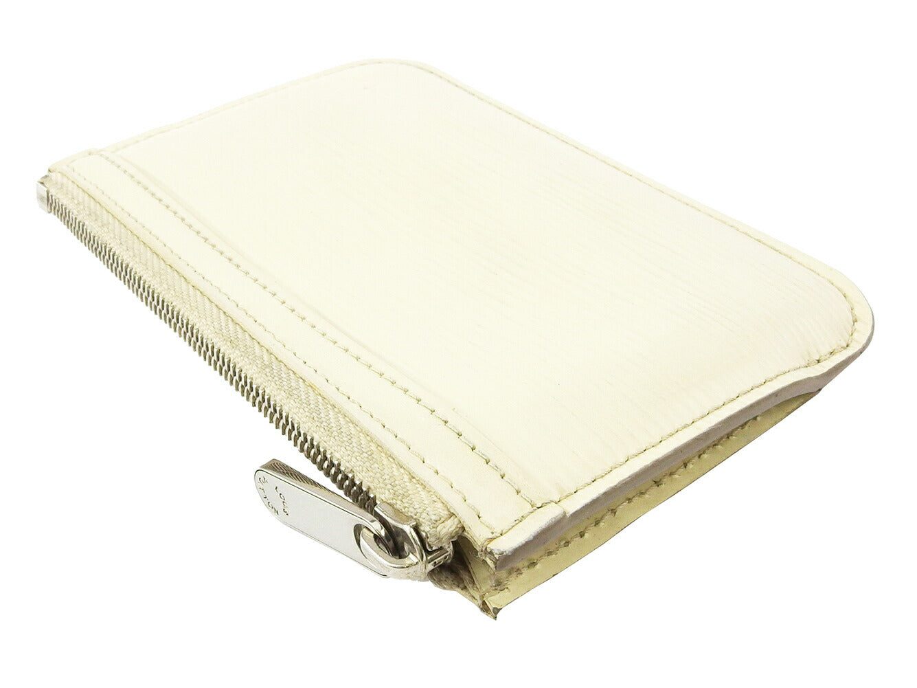 LOUIS VUITTON Coin case M6660J Epi Leather white Pochette Crewe NM