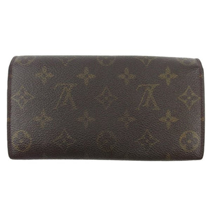 LOUIS VUITTON Long Wallet Purse M61725 Brown beige gold Pochette Porto MonÃ©credi