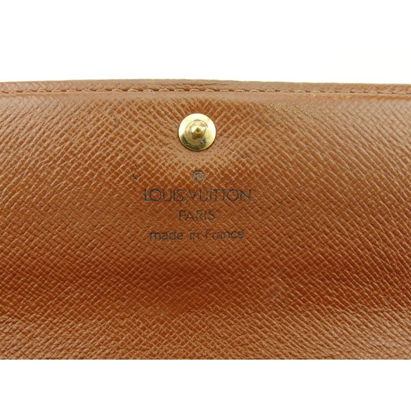 LOUIS VUITTON Long Wallet Purse M61725 Brown beige gold Pochette Porto MonÃ©credi
