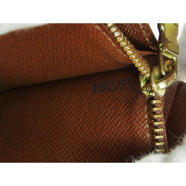 LOUIS VUITTON Long Wallet Purse M61725 Brown beige gold Pochette Porto MonÃ©credi