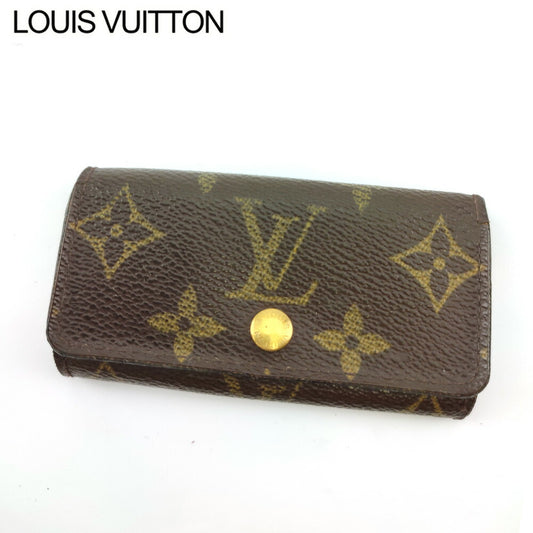 LOUIS VUITTON Key case Key holder M62631 Brown beige gold Multicles4