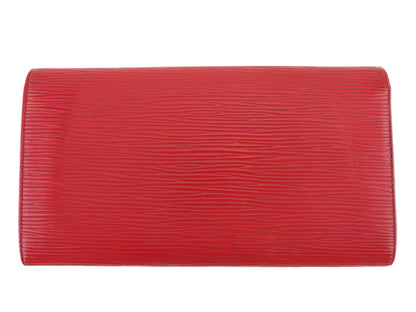 LOUIS VUITTON Long Wallet Purse M63577 Red gold Pochette Porto MonÃ©credi