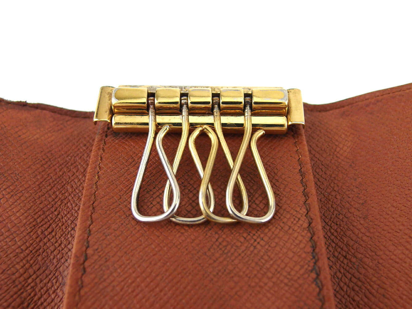 LOUIS VUITTON Key case Key holder M62631 Brown beige gold Multicles4