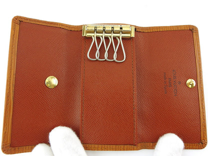 LOUIS VUITTON Key case Key holder M63828 Light brown gold Multicles4