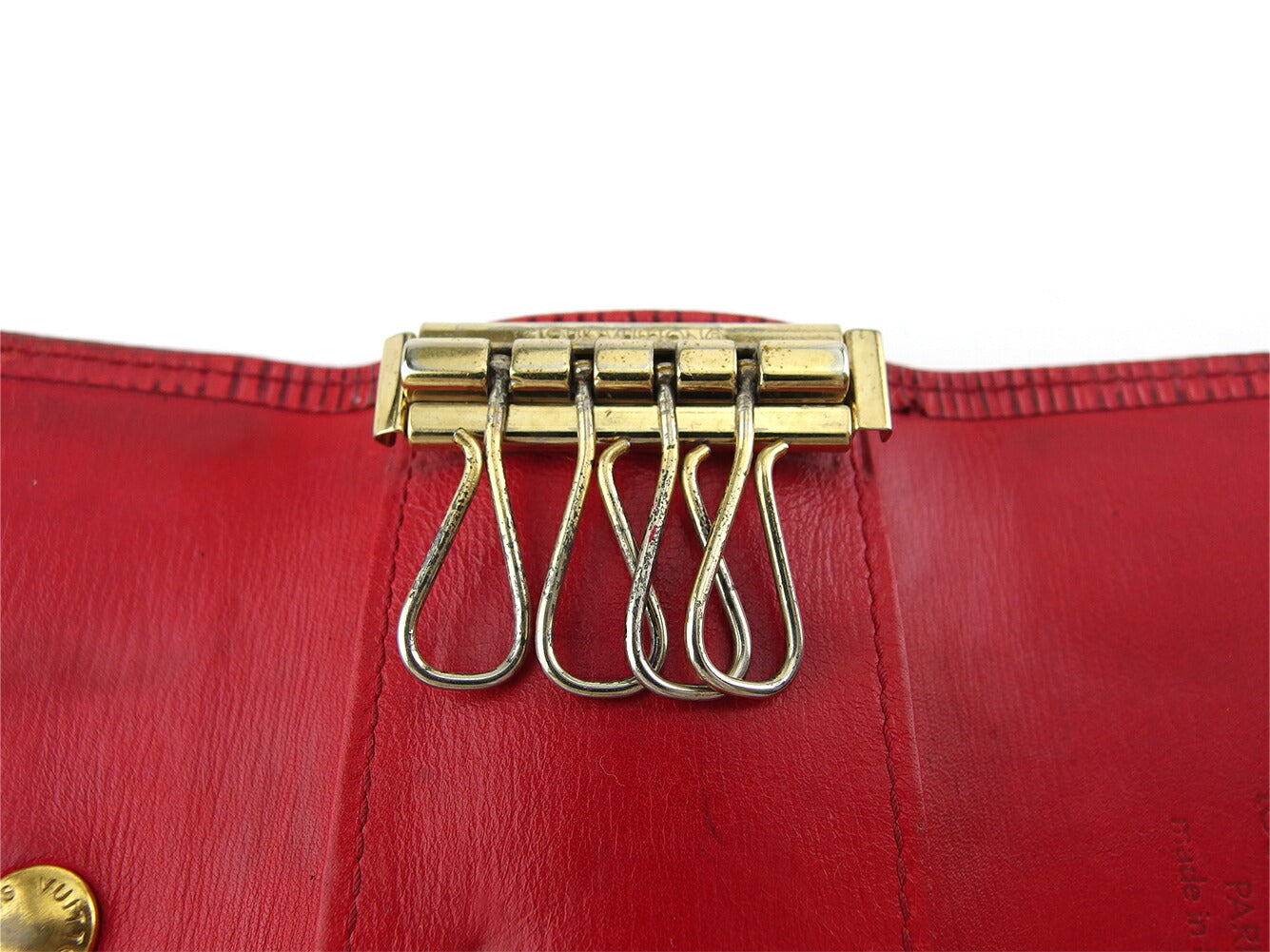 LOUIS VUITTON Key case Key holder M63827 Red gold Multicles4