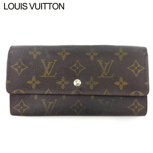 LOUIS VUITTON Long Wallet Purse M61724 Brown beige Pochette Porto MonÃ©credi