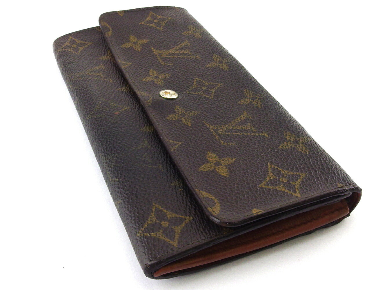 LOUIS VUITTON Long Wallet Purse M61724 Brown beige Pochette Porto MonÃ©credi