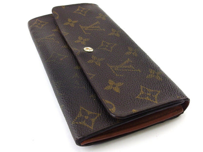 LOUIS VUITTON Long Wallet Purse M61724 Brown beige Pochette Porto MonÃ©credi