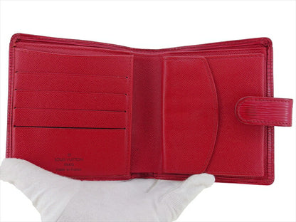 LOUIS VUITTON Bifold Wallet M63557 Red Porte Billets Compact