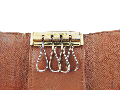 LOUIS VUITTON Key case Key holder M62631 Brown beige gold Multicles4