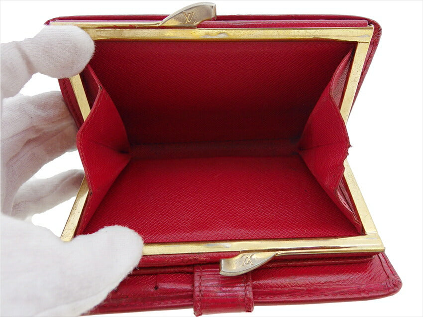LOUIS VUITTON Bifold Wallet M63247 Red gold Portonevie Vienova