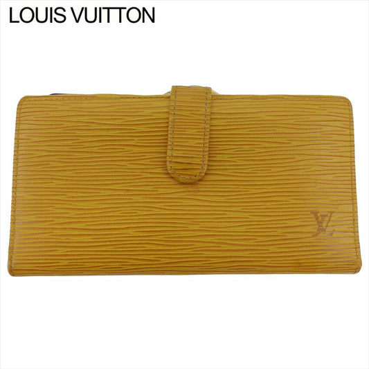 LOUIS VUITTON Long Wallet Purse M63259 Yellow Gold Purple Continental Vienova