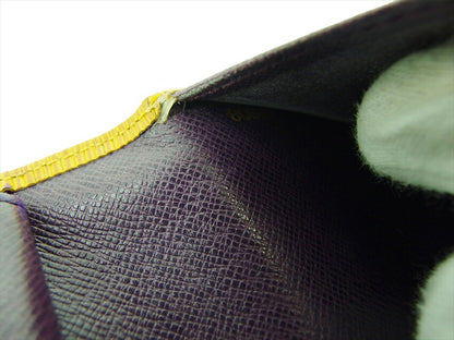 LOUIS VUITTON Long Wallet Purse M63259 Yellow Gold Purple Continental Vienova