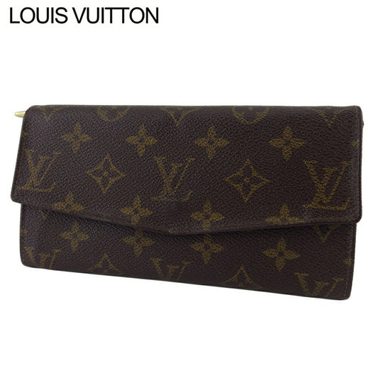 LOUIS VUITTON Long Wallet Purse No.212 Brown beige gold vintage