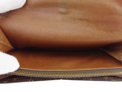 LOUIS VUITTON Long Wallet Purse No.212 Brown beige gold vintage