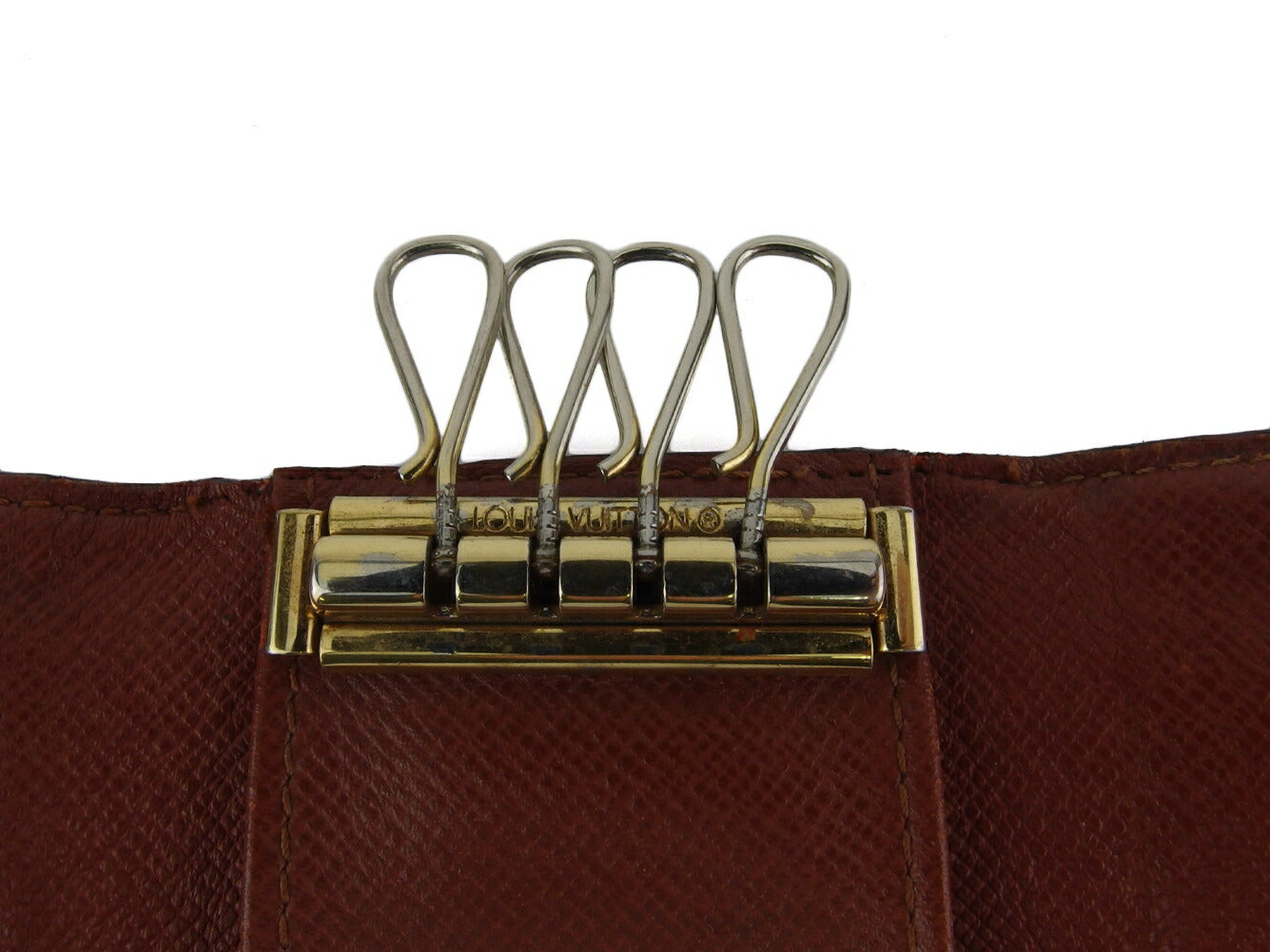 LOUIS VUITTON Key case Key holder M62631 Brown beige gold Multicles4
